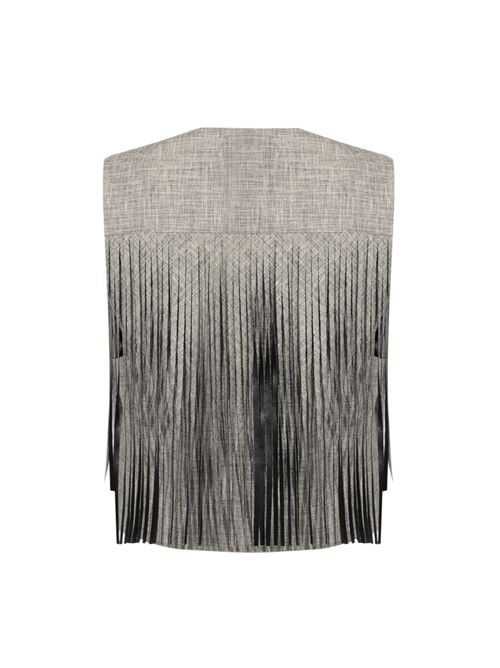 Gilet Boretto in misto lino fiammato con frange PINKO | 106965 A3ASZZ2